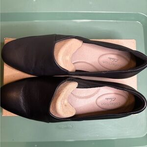 Clarks Black Slip-On Loafers
